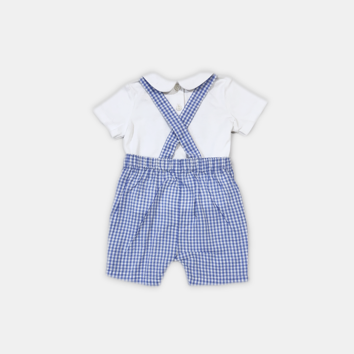 romper organic cotton blue tee shirt white baby india 