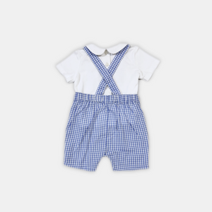 romper organic cotton blue tee shirt white baby india 