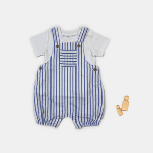 Blue Stripe Romper and Tee