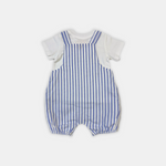 Load image into Gallery viewer, Blue Stripe Romper and Tee
